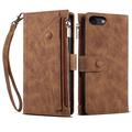 iPhone 7/8/SE (2020)/SE (2022) Esseble Zipper Wallet Case with Wrist Strap - Brown