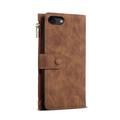 iPhone 7/8/SE (2020)/SE (2022) Esseble Zipper Wallet Case with Wrist Strap - Brown