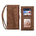 iPhone 7/8/SE (2020)/SE (2022) Esseble Zipper Wallet Case with Wrist Strap - Brown