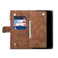 iPhone 7/8/SE (2020)/SE (2022) Esseble Zipper Wallet Case with Wrist Strap - Brown