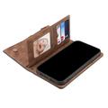 iPhone 7/8/SE (2020)/SE (2022) Esseble Zipper Wallet Case with Wrist Strap - Brown