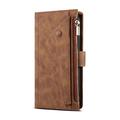 iPhone 7/8/SE (2020)/SE (2022) Esseble Zipper Wallet Case with Wrist Strap - Brown
