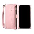 iPhone 7/8/SE (2020)/SE (2022) Esseble Zipper Wallet Case with Wrist Strap - Pink