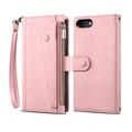 iPhone 7/8/SE (2020)/SE (2022) Esseble Zipper Wallet Case with Wrist Strap - Pink