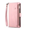 iPhone 7/8/SE (2020)/SE (2022) Esseble Zipper Wallet Case with Wrist Strap - Pink