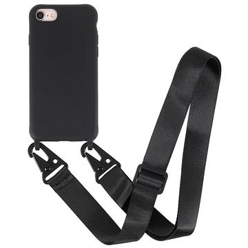 iPhone 7/8/SE (2020)/SE (2022) Flexible Case With Shoulder Strap - Black