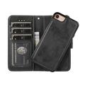 iPhone 7/8/SE (2020)/SE (2022) Vintage 2-in-1 Wallet Case with Removable Cover - Black