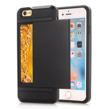 iPhone 7/8/SE (2020)/SE (2022) Hybrid Case with Sliding Card Slot - Black