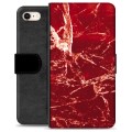 iPhone 7/8/SE (2020)/SE (2022) Premium Wallet Case - Red Marble