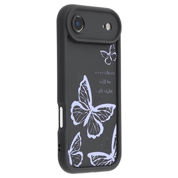 iPhone Air Butterfly Print TPU Case - Purple / Black