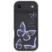 iPhone Air Butterfly Print TPU Case - Purple / Black