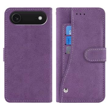 iPhone Air Elegant Retro Wallet Case with Rotating Card Holder - Purple