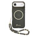 iPhone Air Guess IML Glitter Script Strap Case - MagSafe Compatible