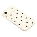 iPhone Air Heart Pattern Shockproof TPU Case with Raised Edges - White