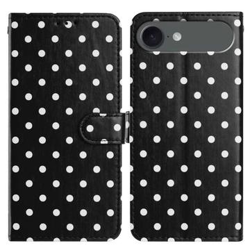 iPhone Air Polka Dot Pattern Wallet Case - Black