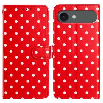iPhone Air Polka Dot Pattern Wallet Case - Red