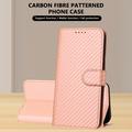iPhone Air Premium Wallet Case with Strap - Carbon Fiber Texture - Carbon Pink