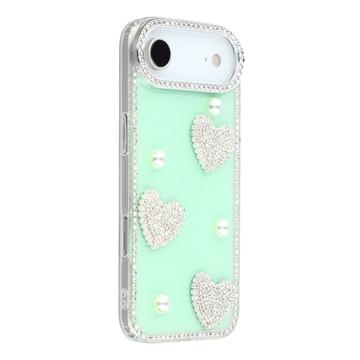 iPhone Air Sparkling Love and Pearl Hybrid Case - Green