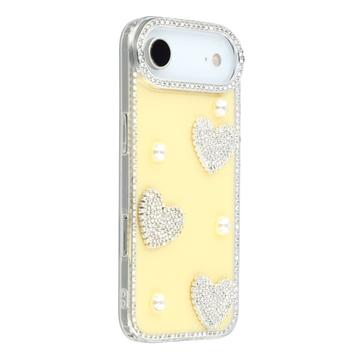 iPhone Air Sparkling Love and Pearl Hybrid Case - Yellow