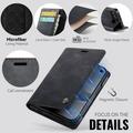 iPhone Duo Caseme 033 Calf Texture Wallet Case with RFID Blocking - Black