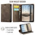iPhone Duo Caseme 033 Calf Texture Wallet Case with RFID Blocking - Coffee