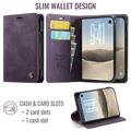 iPhone Duo Caseme 033 Calf Texture Wallet Case with RFID Blocking - Purple