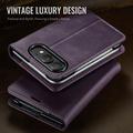 iPhone Duo Caseme 033 Calf Texture Wallet Case with RFID Blocking - Purple