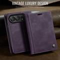 iPhone Duo Caseme 033 Calf Texture Wallet Case with RFID Blocking - Purple