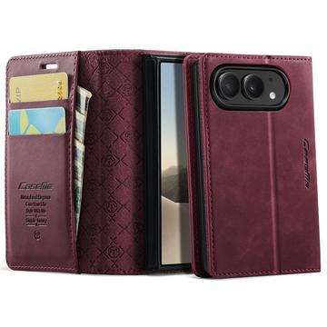 iPhone Duo Caseme 033 Calf Texture Wallet Case with RFID Blocking - Red