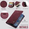 iPhone Duo Caseme 033 Calf Texture Wallet Case with RFID Blocking - Red