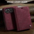 iPhone Duo Caseme 033 Calf Texture Wallet Case with RFID Blocking - Red