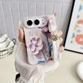 iPhone Duo Embossed Watercolor Floral Case with Wrist Strap - Pink