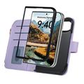 iPhone Duo Luxury Quilted Wallet Case - Purple