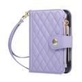 iPhone Duo Luxury Quilted Wallet Case - Purple