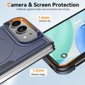iPhone Duo Magnetic Case with Tempered Glass Screen Protector, Camera Lens Protector - Blue