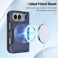 iPhone Duo Magnetic Case with Tempered Glass Screen Protector, Camera Lens Protector - Blue