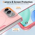iPhone Duo Magnetic Case with Tempered Glass Screen Protector, Camera Lens Protector - Pink