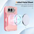 iPhone Duo Magnetic Case with Tempered Glass Screen Protector, Camera Lens Protector - Pink