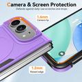 iPhone Duo Magnetic Case with Tempered Glass Screen Protector, Camera Lens Protector - Purple