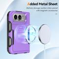 iPhone Duo Magnetic Case with Tempered Glass Screen Protector, Camera Lens Protector - Purple