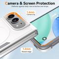 iPhone Duo Magnetic Case with Tempered Glass Screen Protector, Camera Lens Protector - White