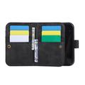 iPhone Duo Wallet Case with 8 Card Slots and Wrist Strap - Black