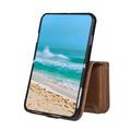 iPhone Duo Wallet Case with 8 Card Slots and Wrist Strap - Brown