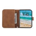 iPhone Duo Wallet Case with 8 Card Slots and Wrist Strap - Brown