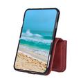iPhone Duo Wallet Case with 8 Card Slots and Wrist Strap - Red