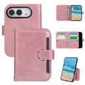 iPhone Duo Wallet Case with 8 Card Slots and Wrist Strap - Rose Gold