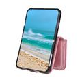 iPhone Duo Wallet Case with 8 Card Slots and Wrist Strap - Rose Gold
