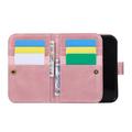 iPhone Duo Wallet Case with 8 Card Slots and Wrist Strap - Rose Gold