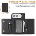 iPhone Fold Magnetic Tri-Fold Wallet Case - Black