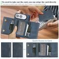 iPhone Fold Magnetic Tri-Fold Wallet Case - Blue